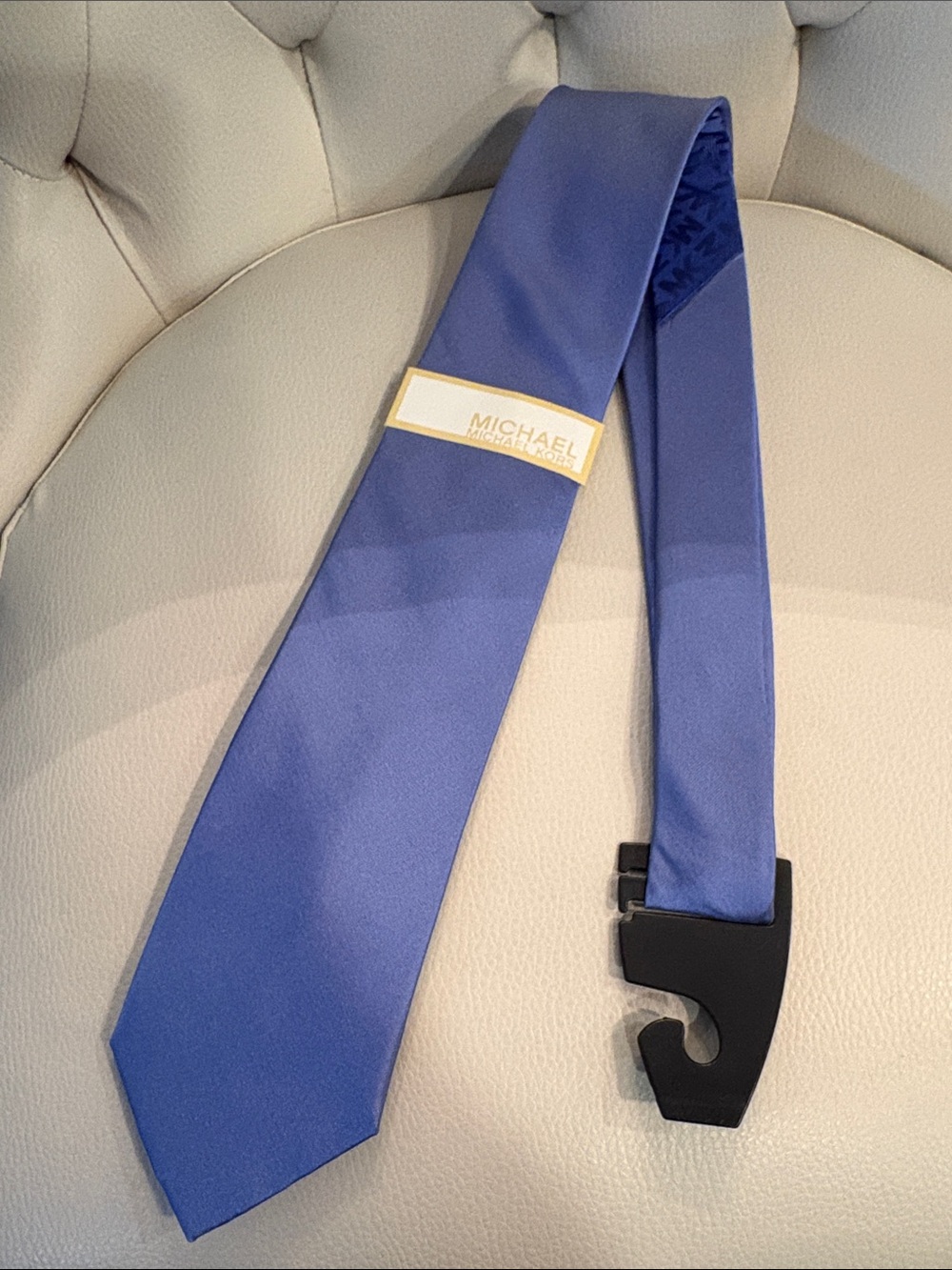 Michael Kors Men's Royal Blue Solid Silk-Style Tie